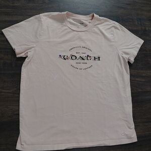 Coach T Shirt - Womens Size Large - Floral House of Leather Graphic Tee